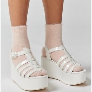 Circus By Sam Edelman White Platform Sandals New In Box Sz 7.5